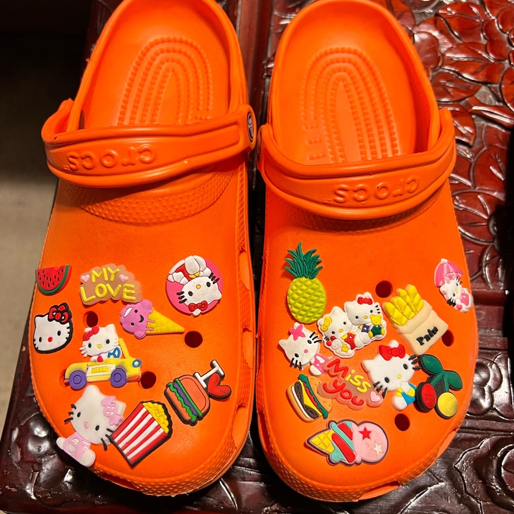 Barley Used Croc’s Orange W/ Widgets